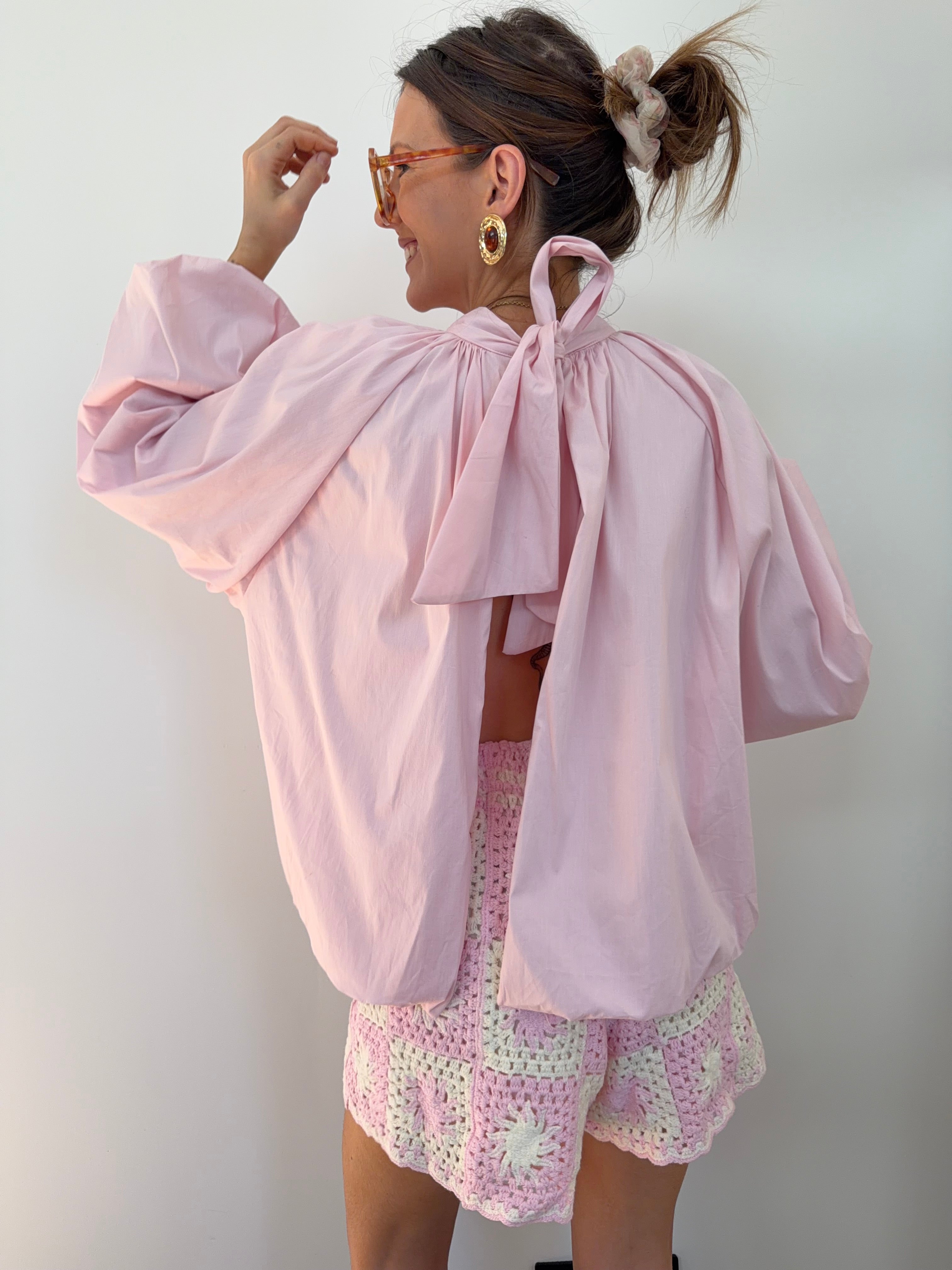 Short en crochet - rose