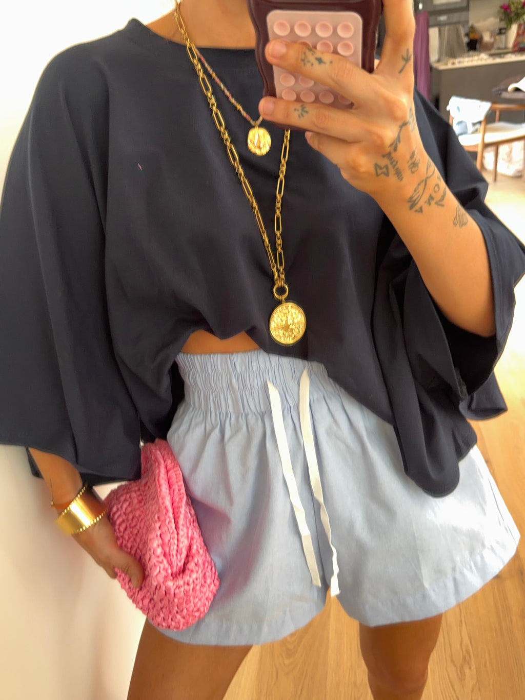 Short d'été - bleu