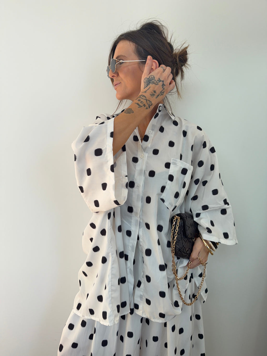 Chemise à gros pois