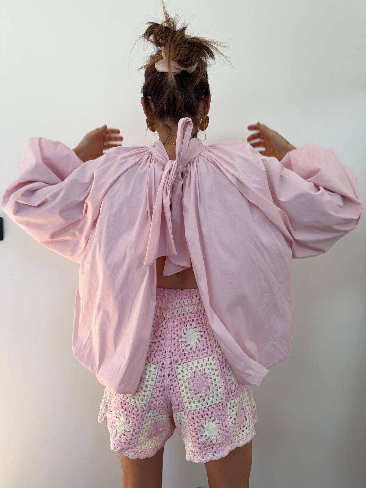 Short en crochet - rose