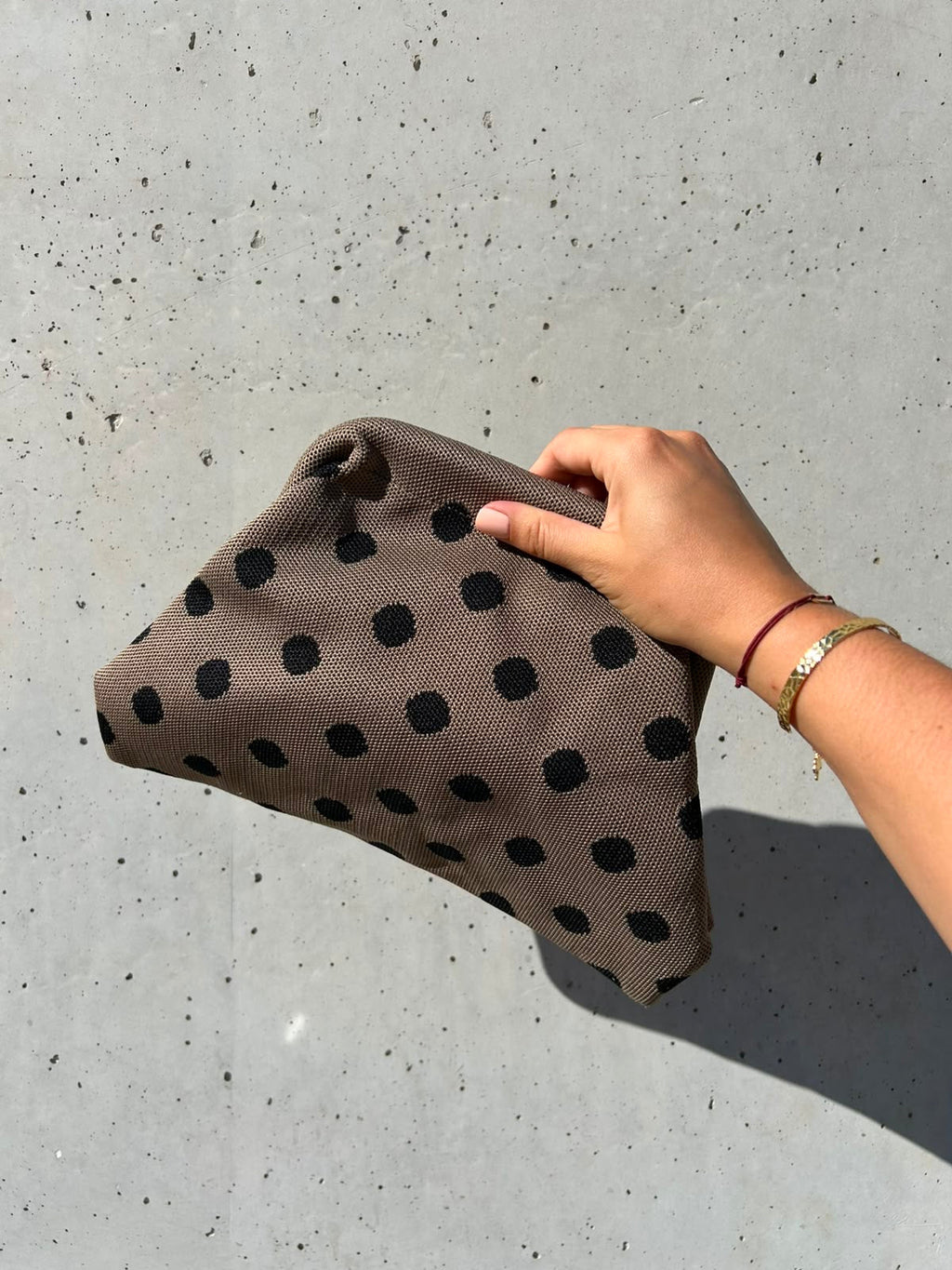 Pochette - à pois taupe