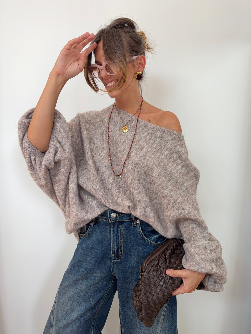 Pull oversize - taupe