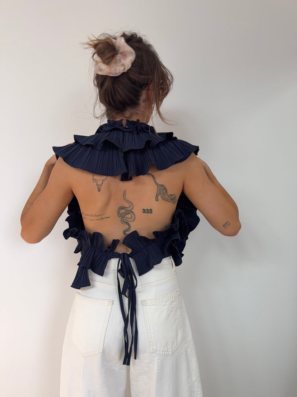 Haut fluffy - marine