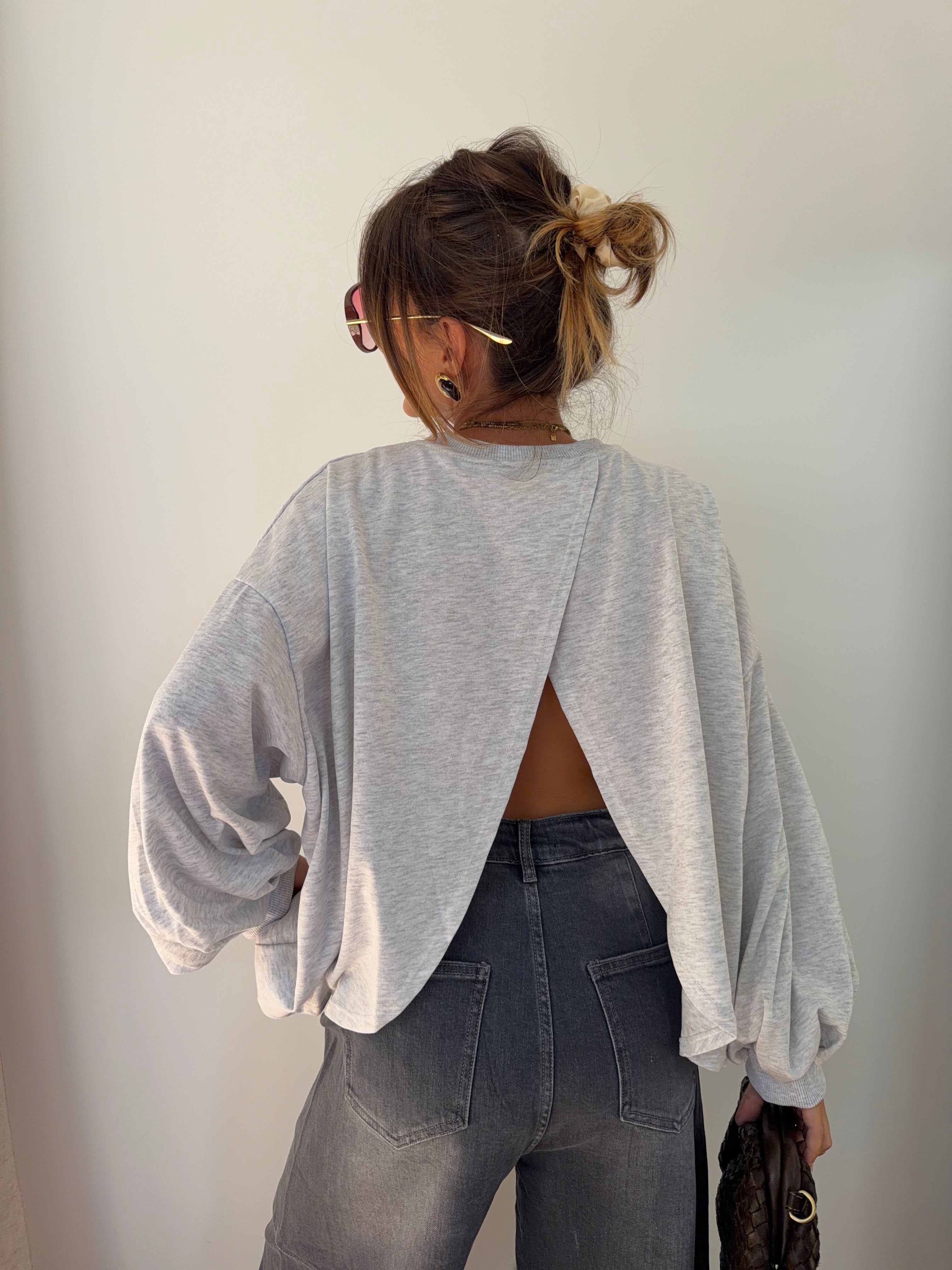 T-shirt long Mia - gris chiné