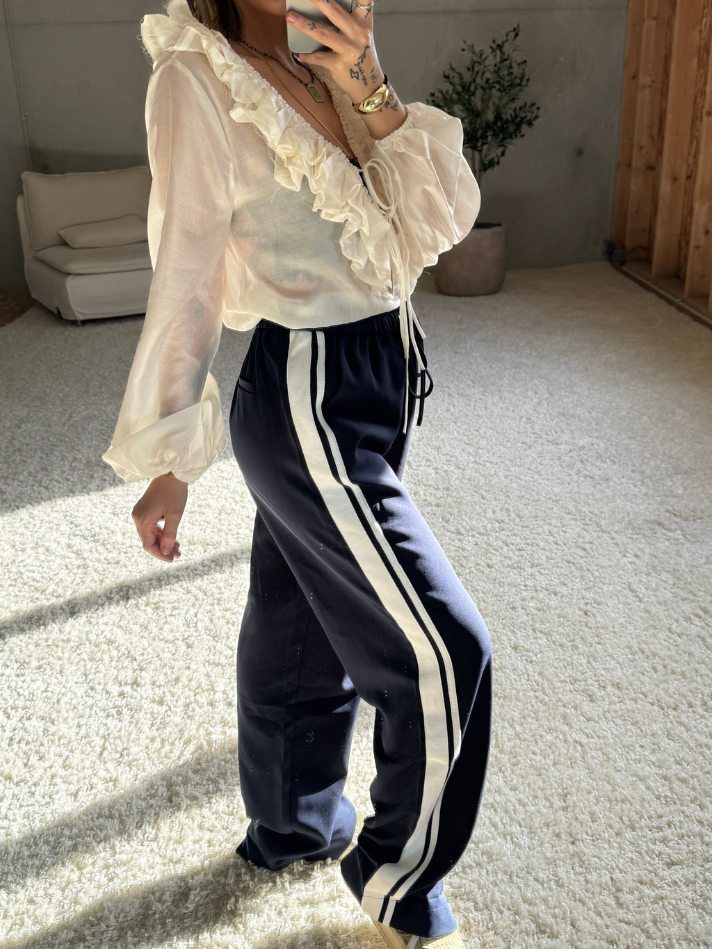 Pantalon à bandes - bleu marine