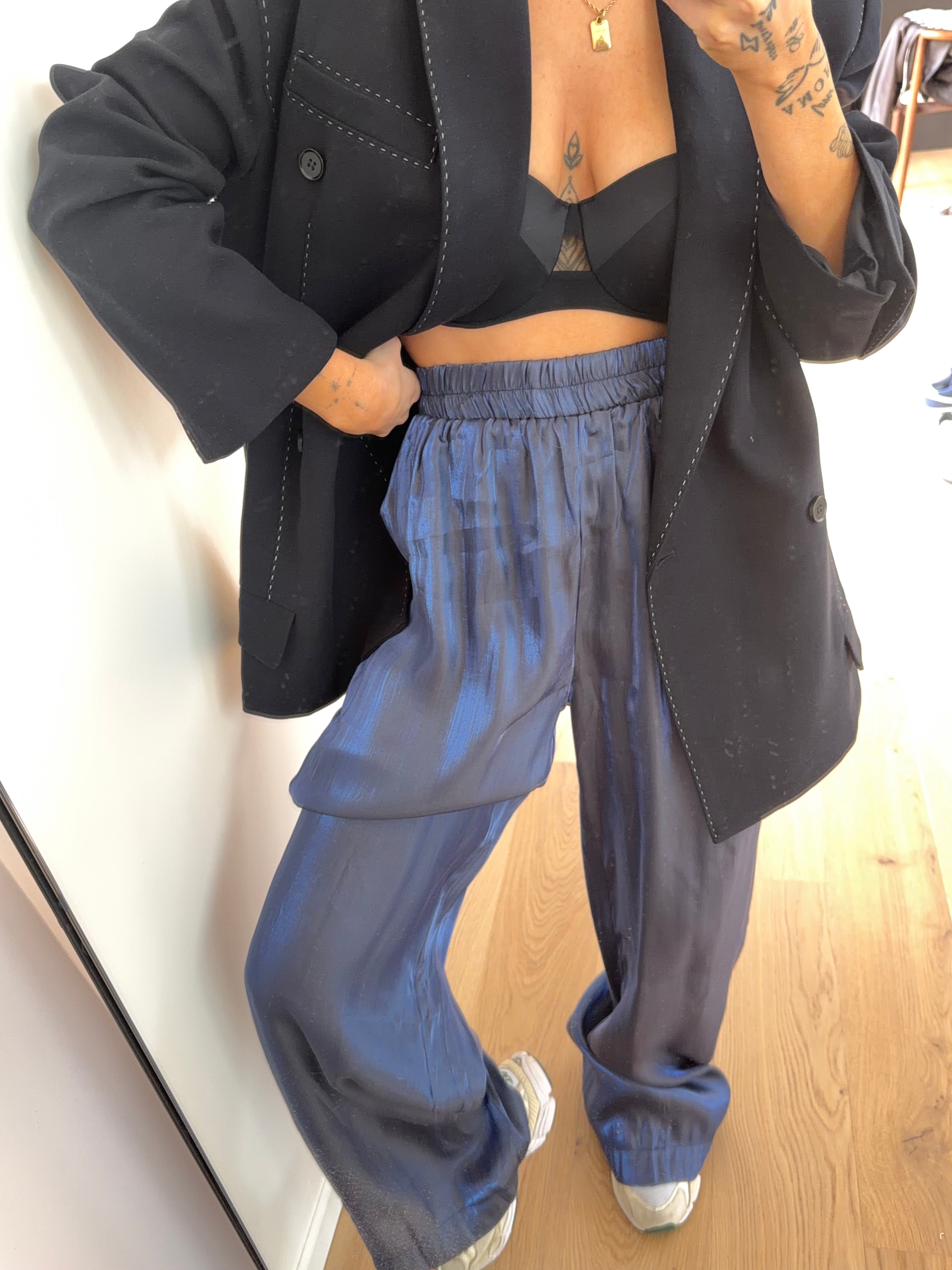 Pantalon satiné - bleu