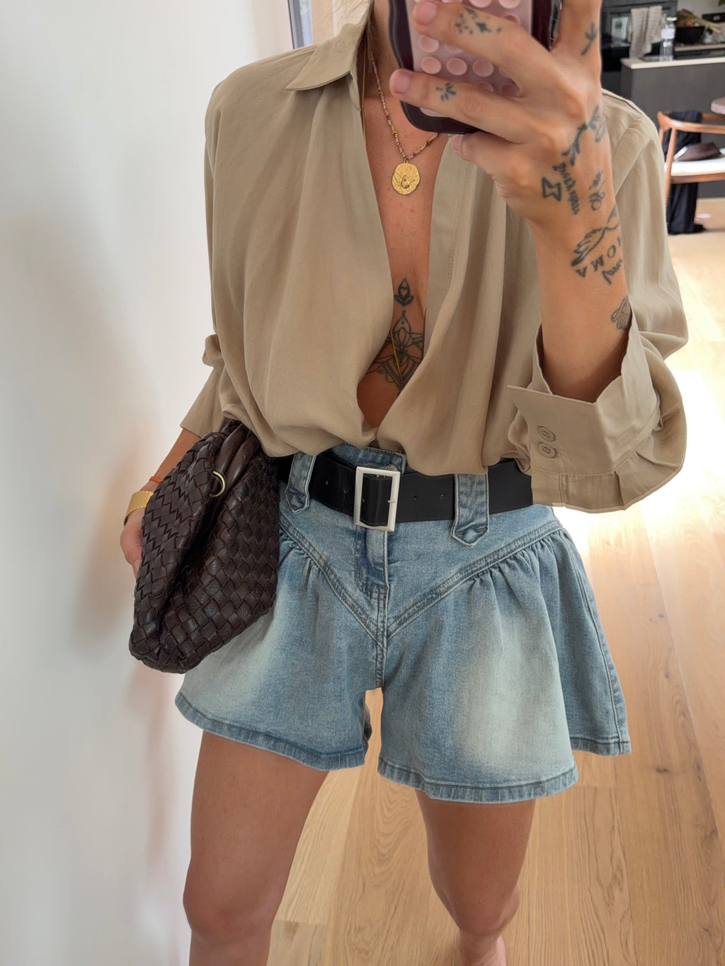Short en jean bouffant