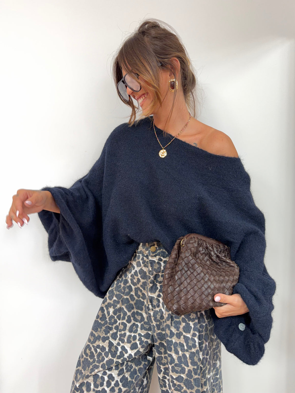 Pull oversize - bleu marine