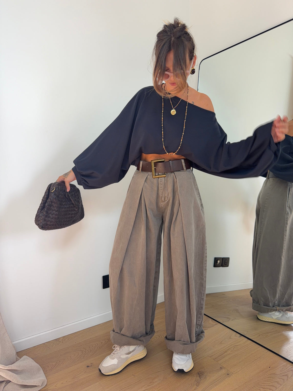Pantalon & ceinture Brune - taupe (en pré-commande)