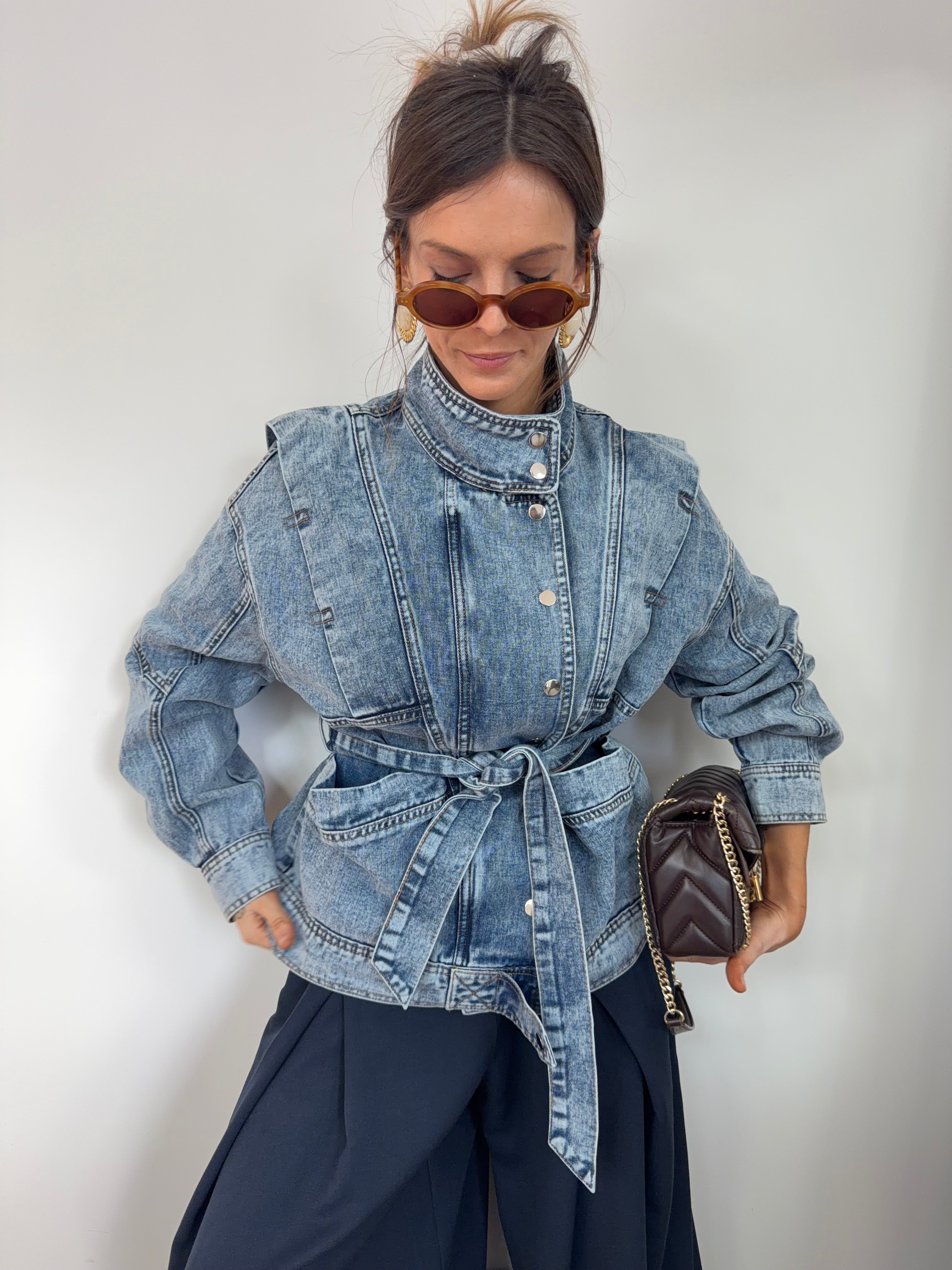 Veste à noeud - bleu jeans