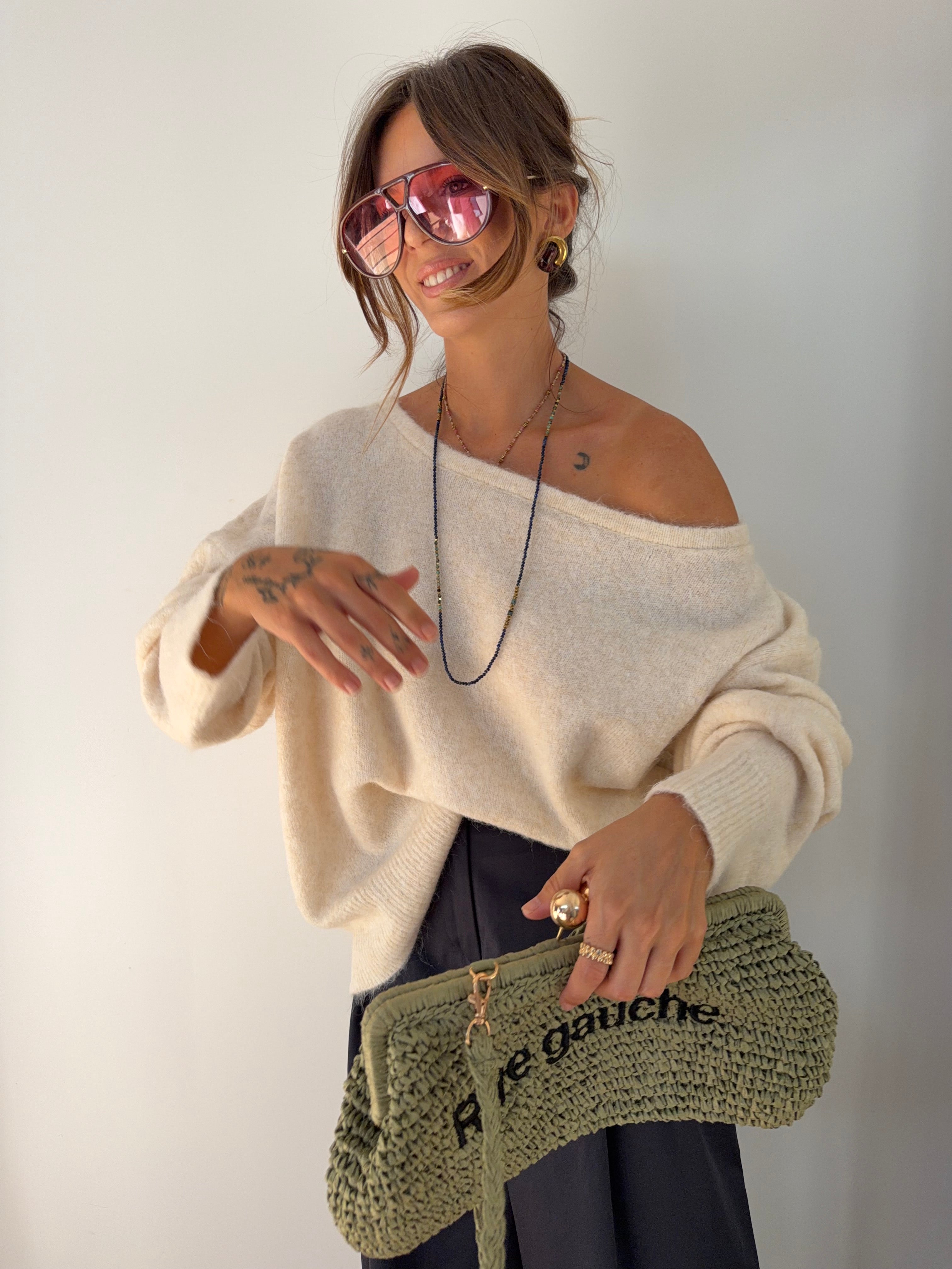 Pull Rome - beige chiné