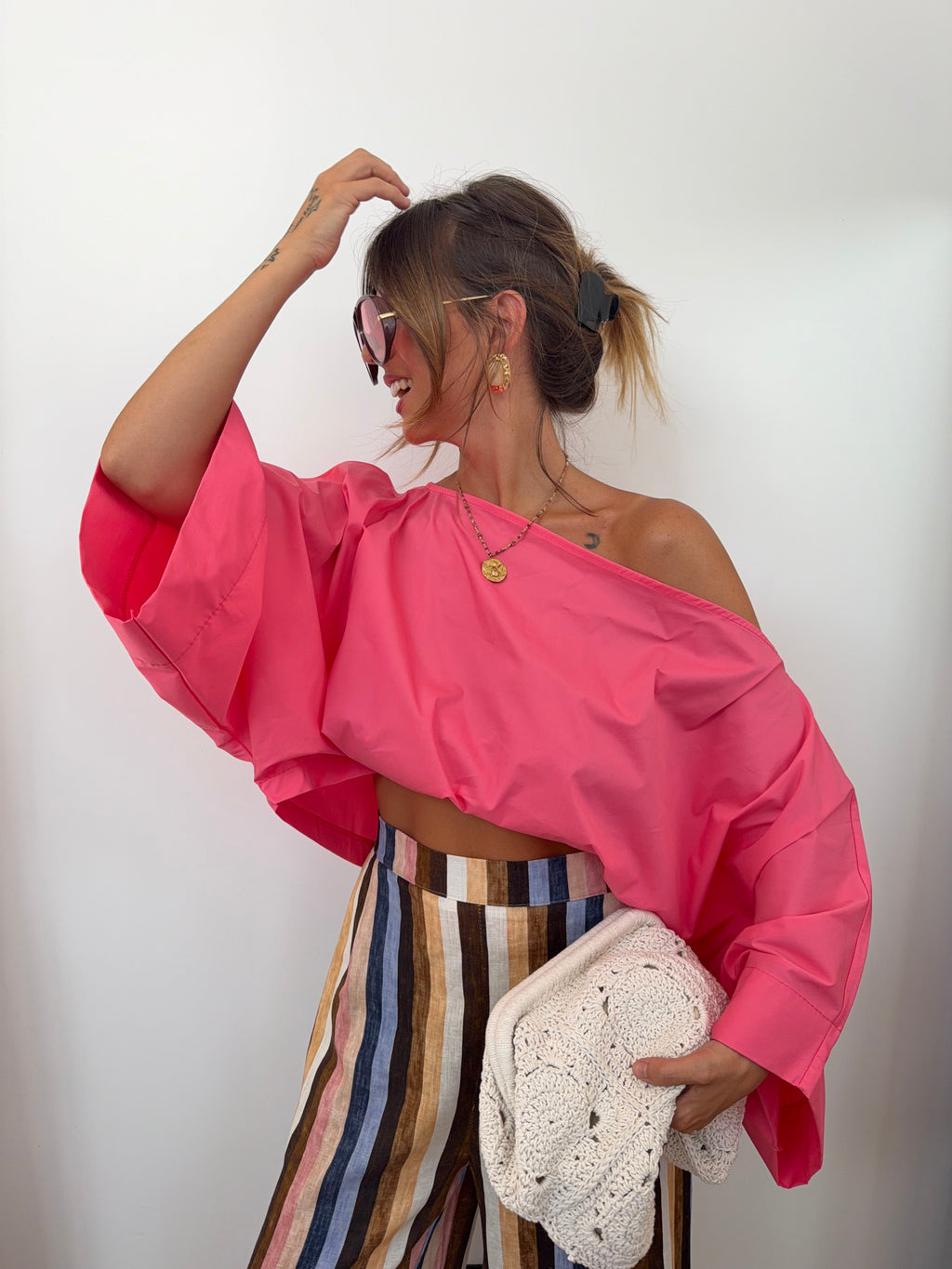 Blouse asymétrique - rose