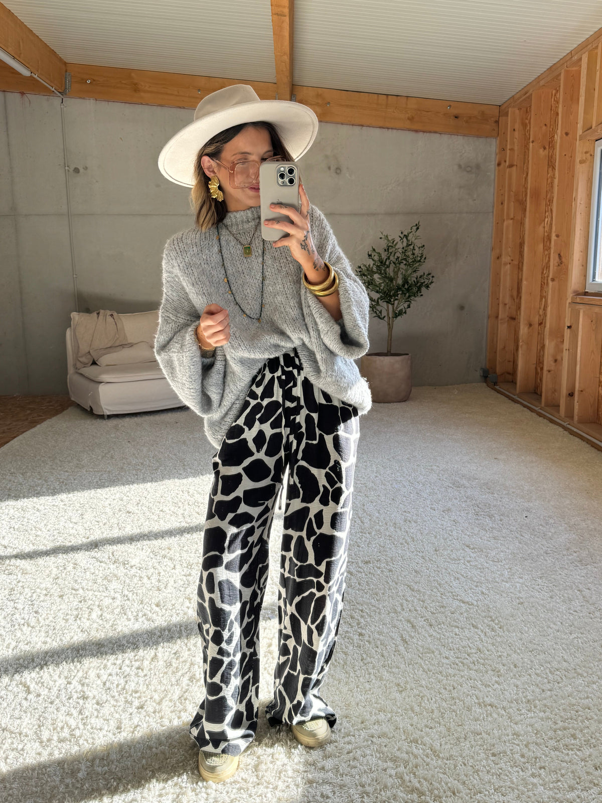 Pantalon à motifs - B&W