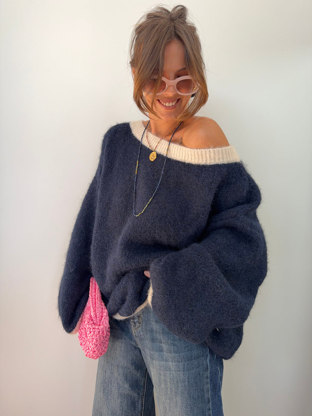 Pull Bali - bleu et beige