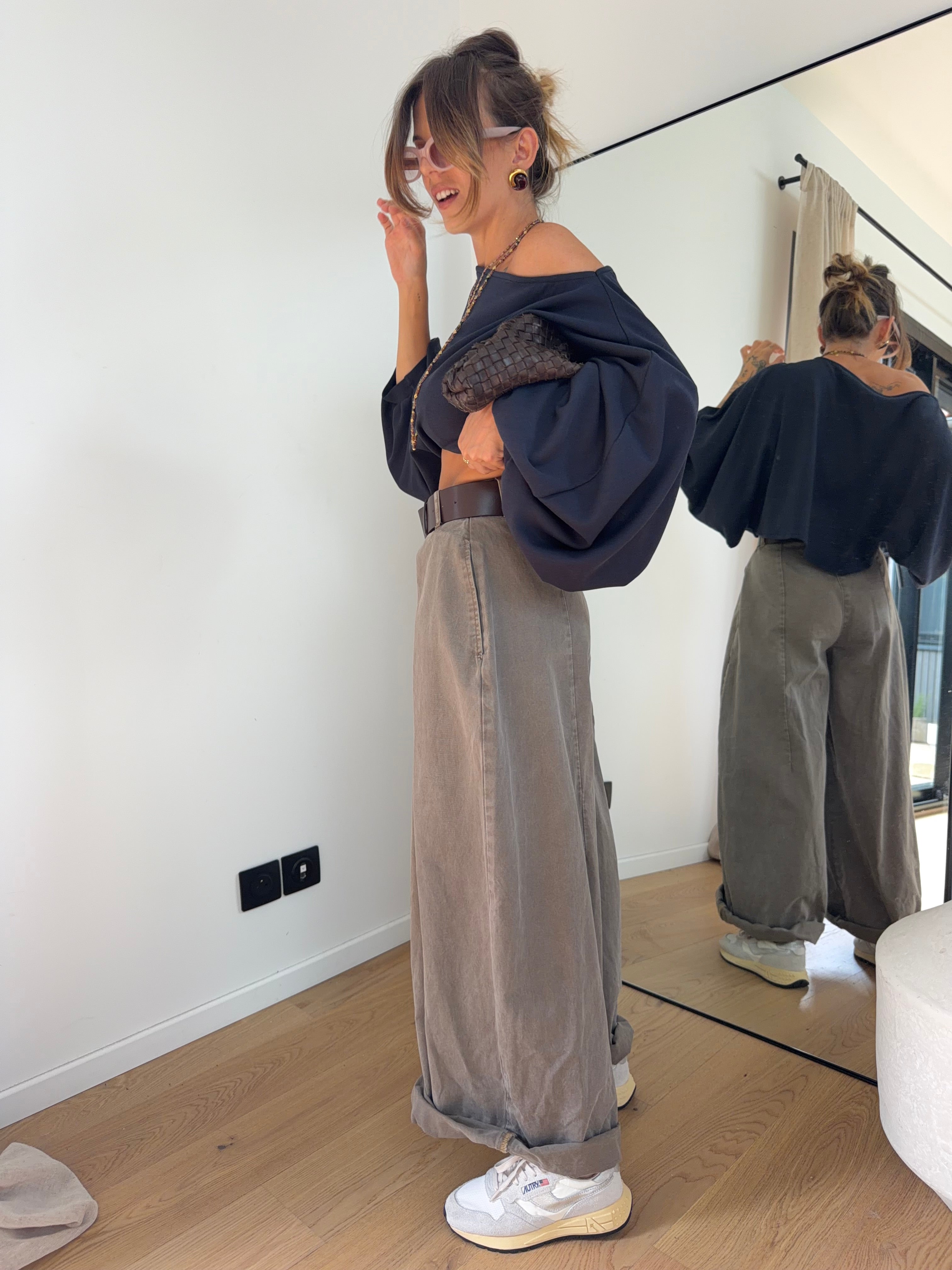 Pantalon & ceinture Brune - taupe (en pré-commande)