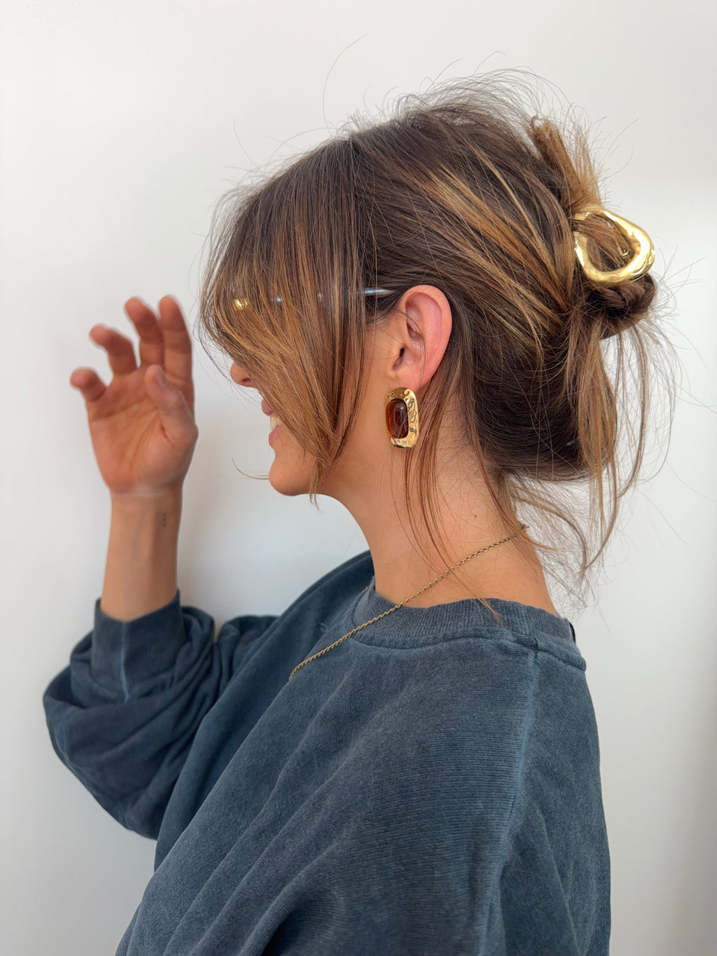 Boucles d'oreilles carrées - ocre