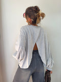 T-shirt long Mia - gris chiné