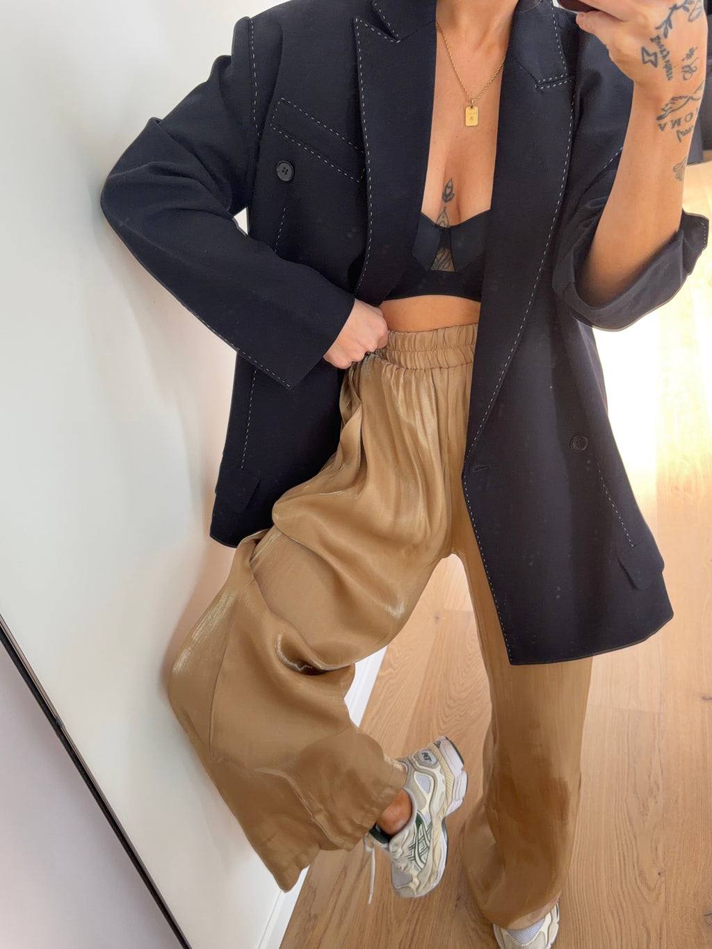 Pantalon satiné - camel