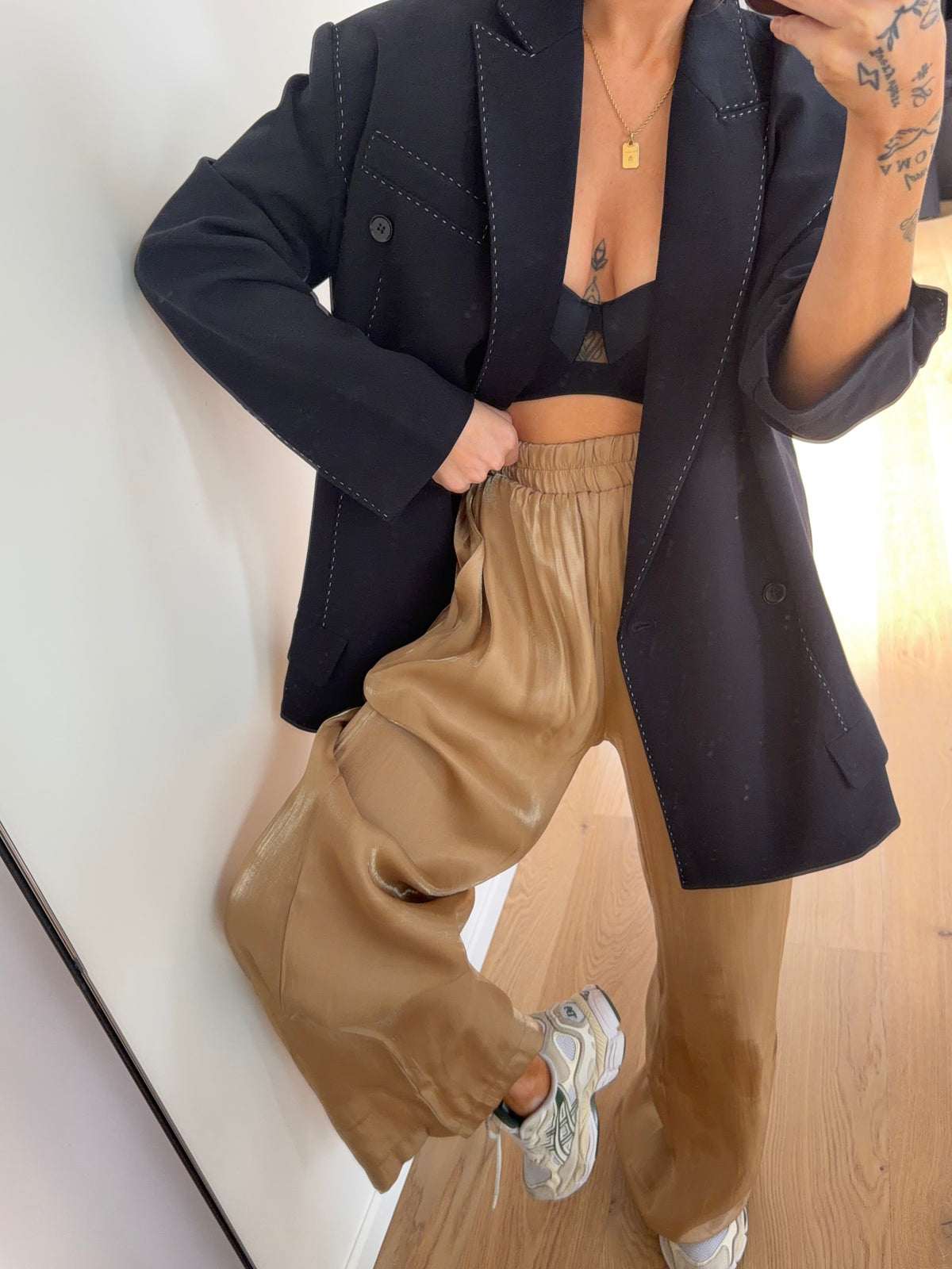 Pantalon satiné - camel