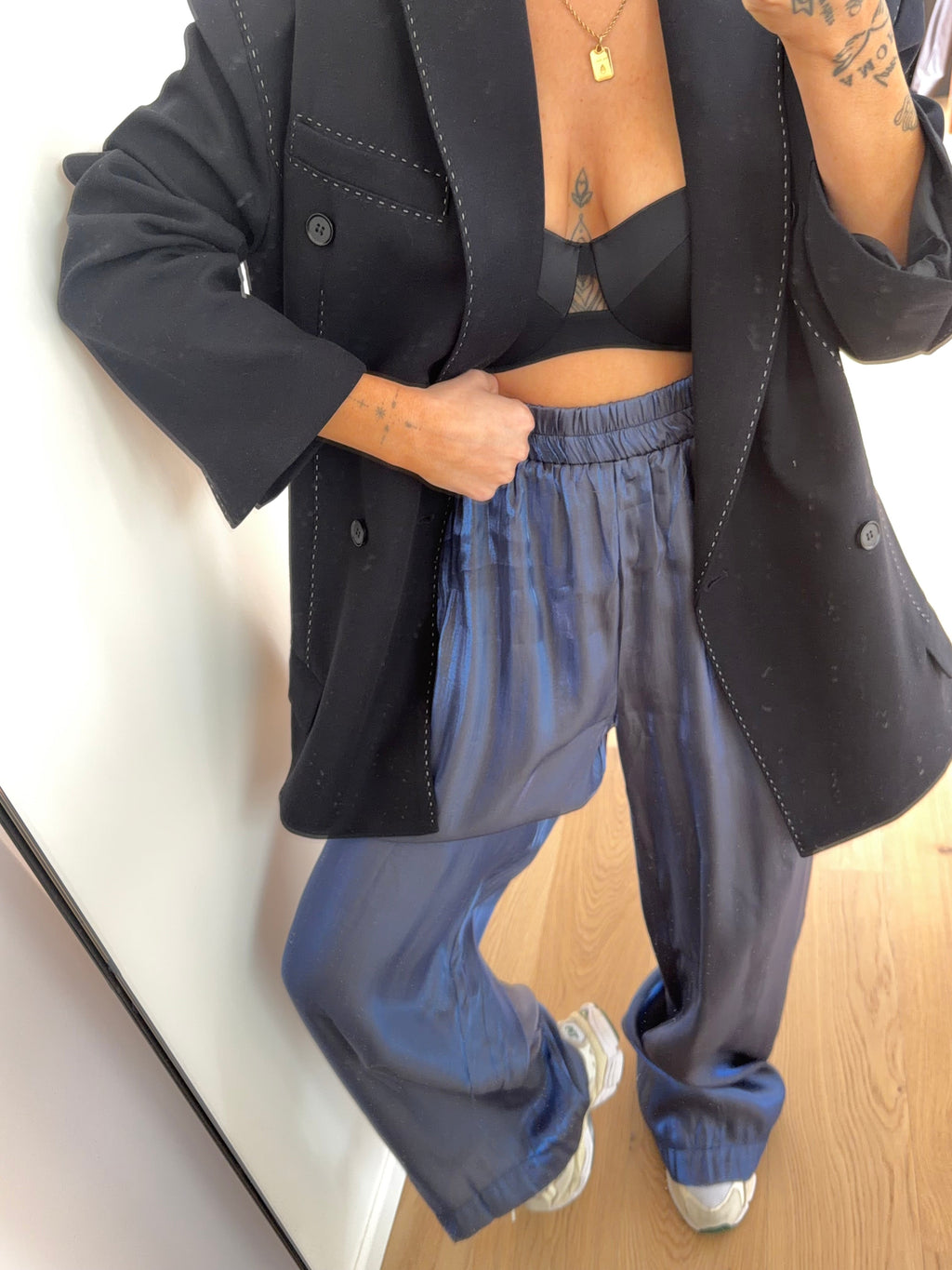 Pantalon satiné - bleu