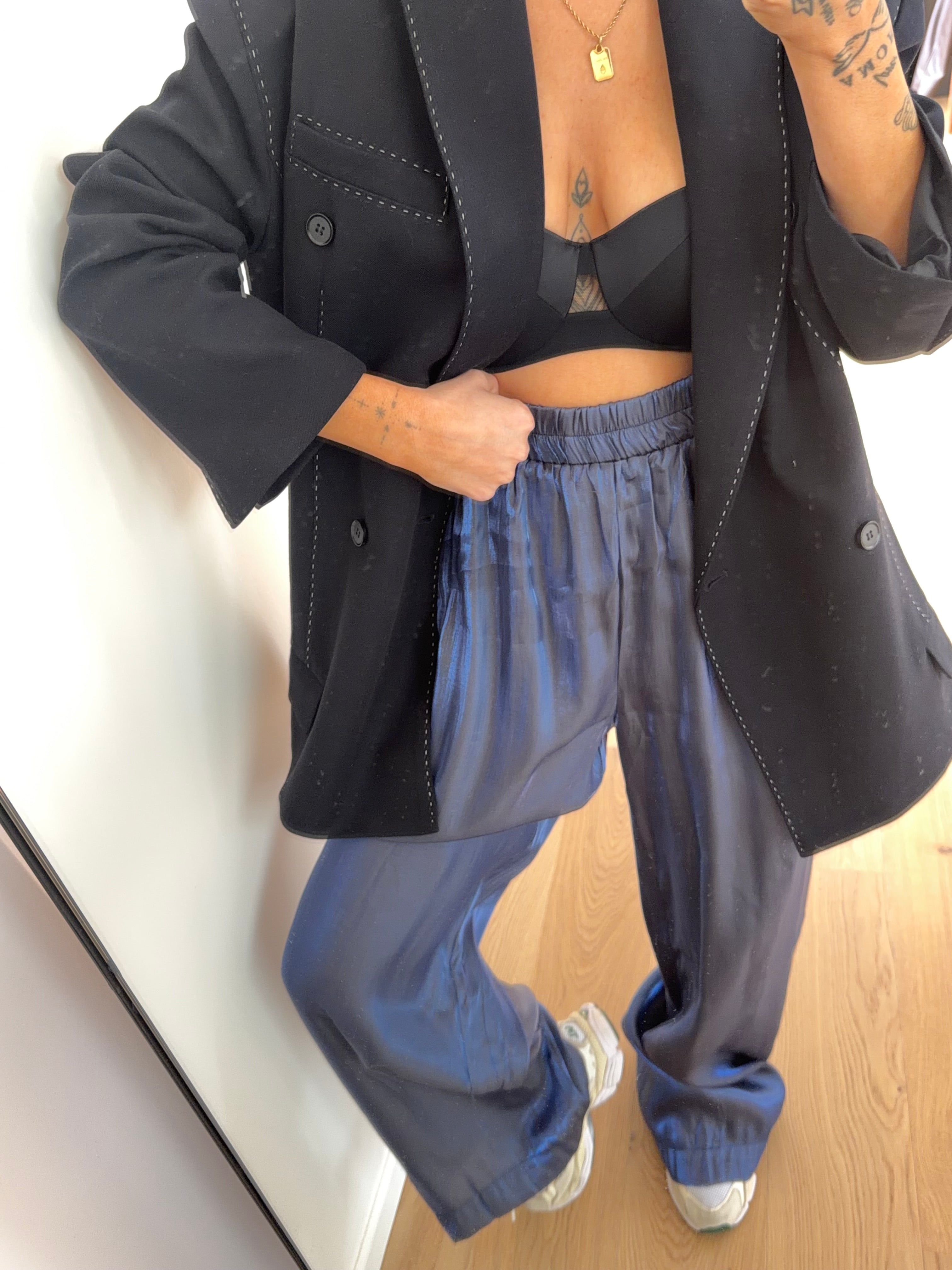 Pantalon satiné - bleu