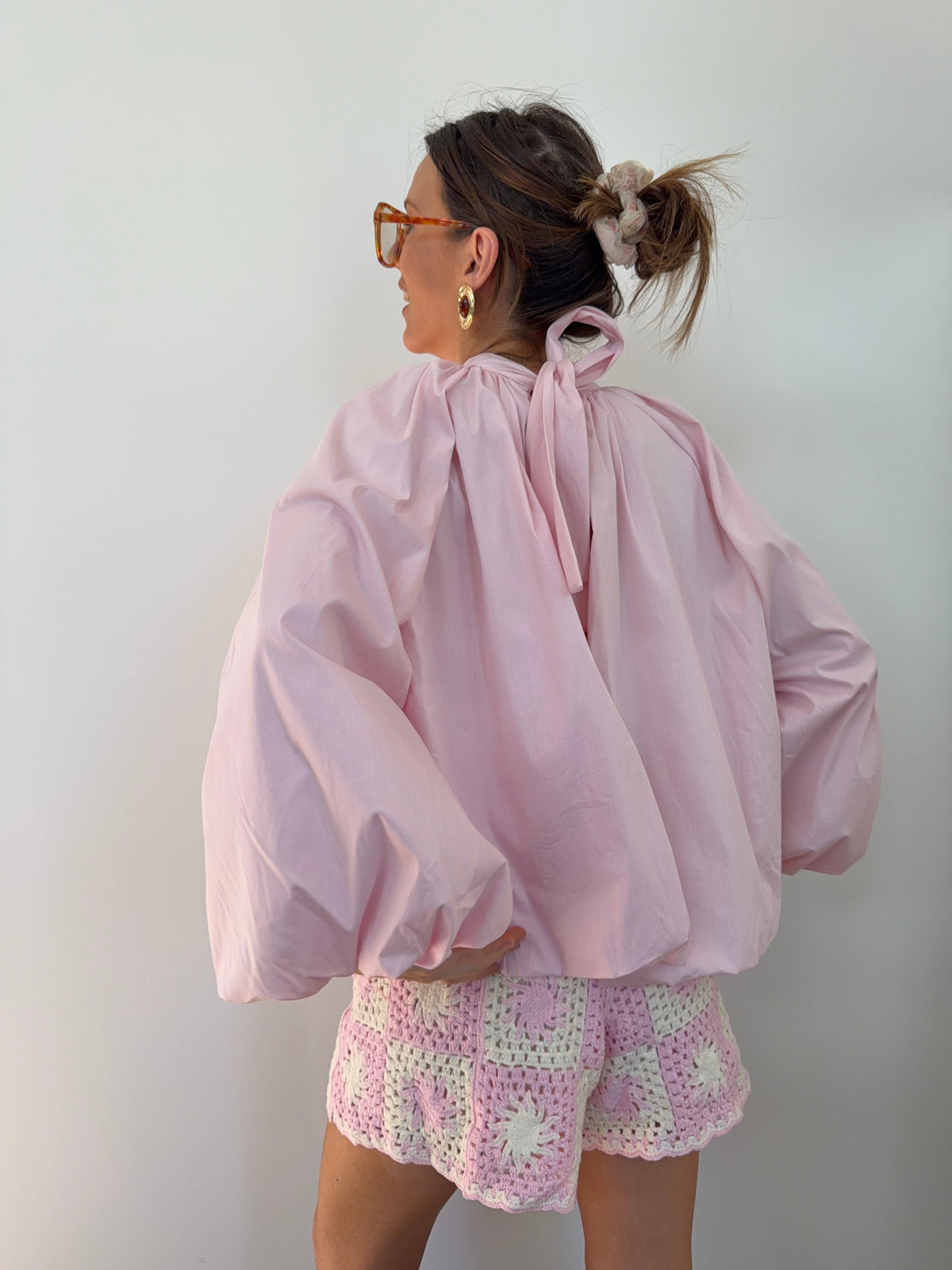 Short en crochet - rose