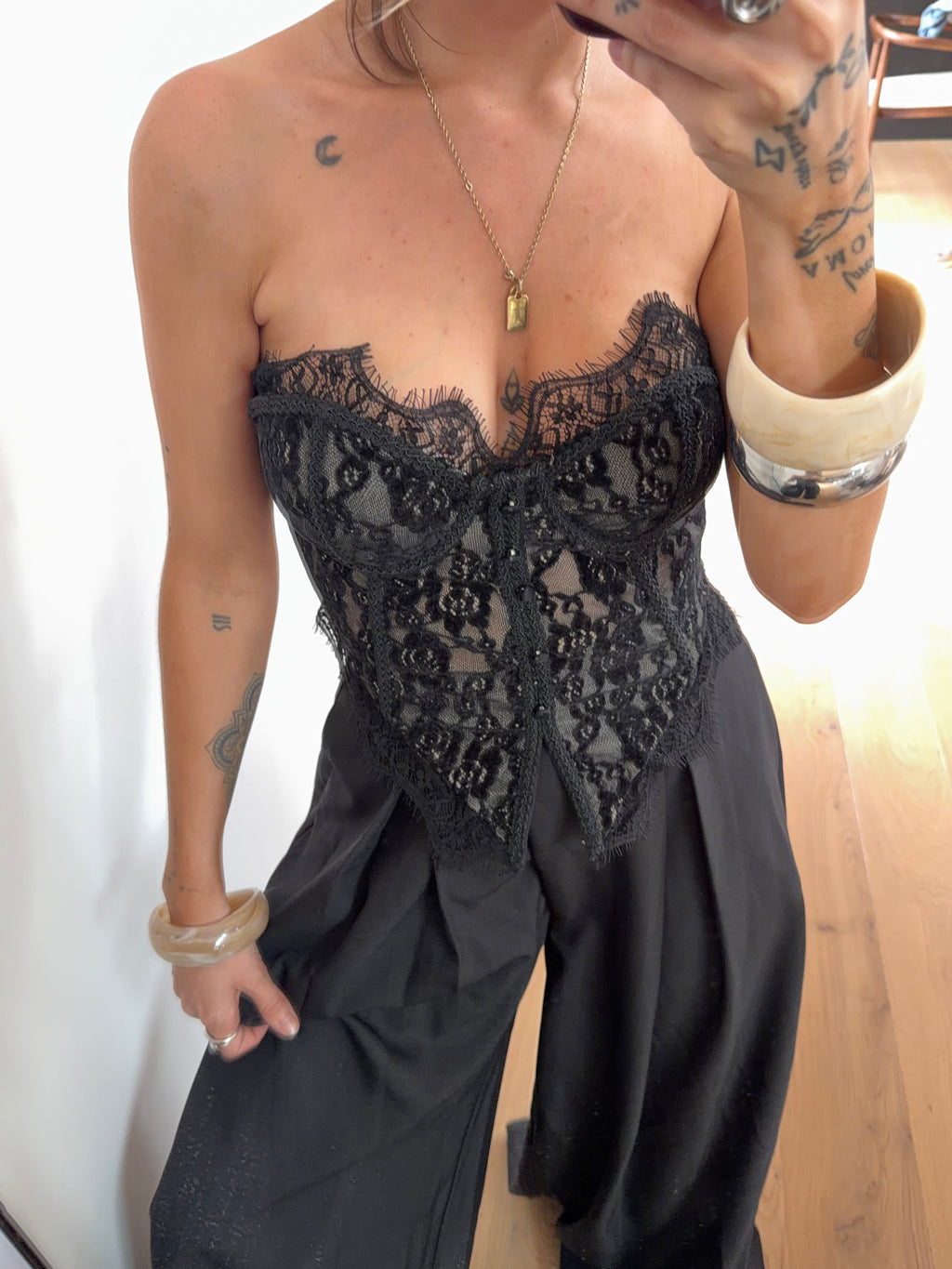 Corset dentelle - noir