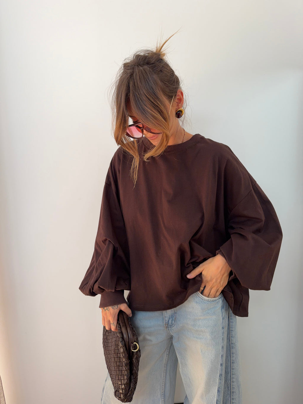 T-shirt long Mia - choco