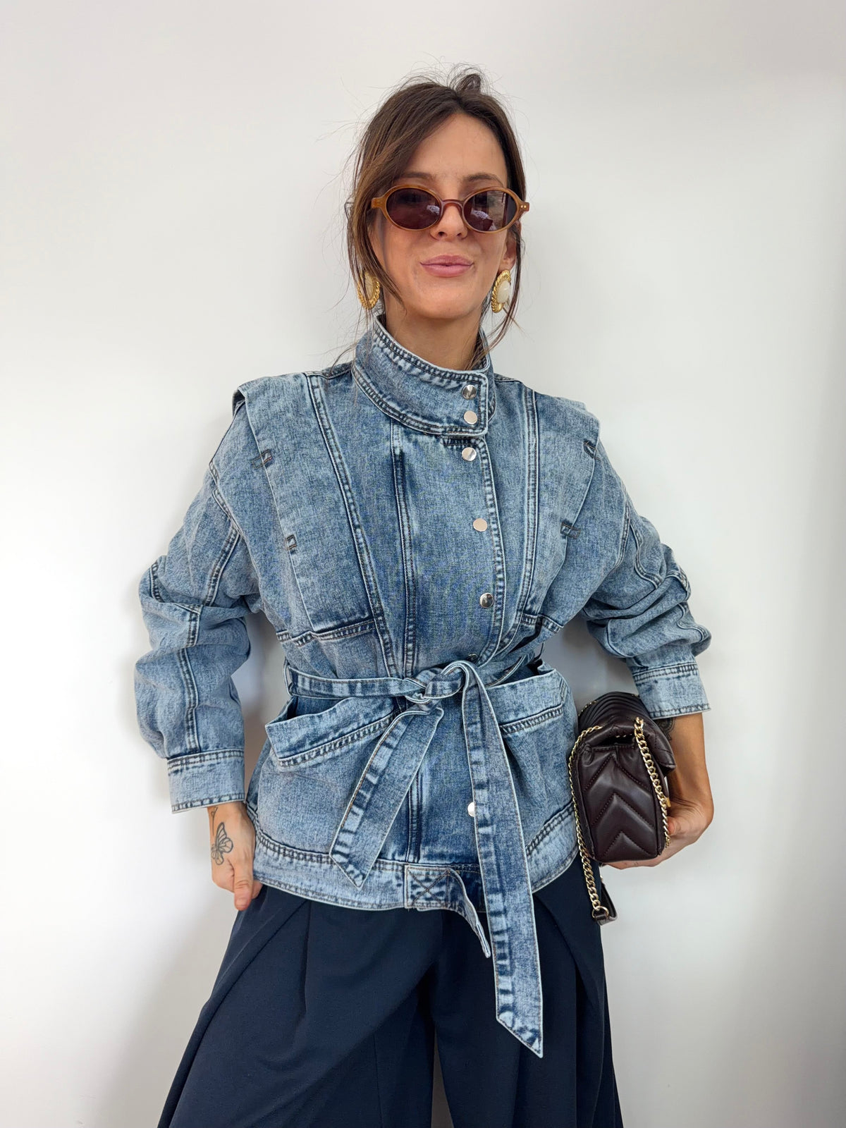 Veste à noeud - bleu jeans
