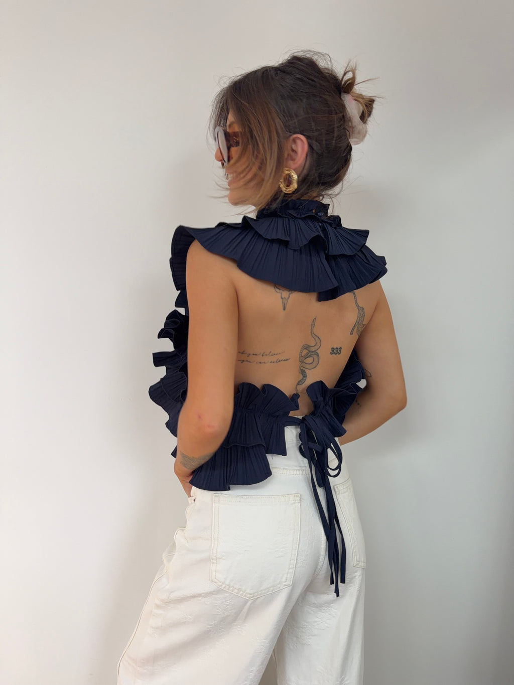 Haut fluffy - marine