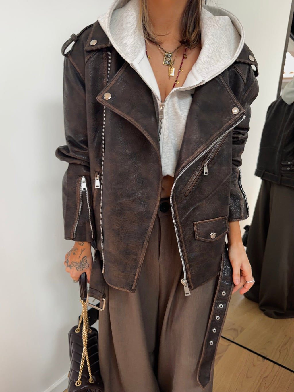 Perfecto oversize - marron chiné