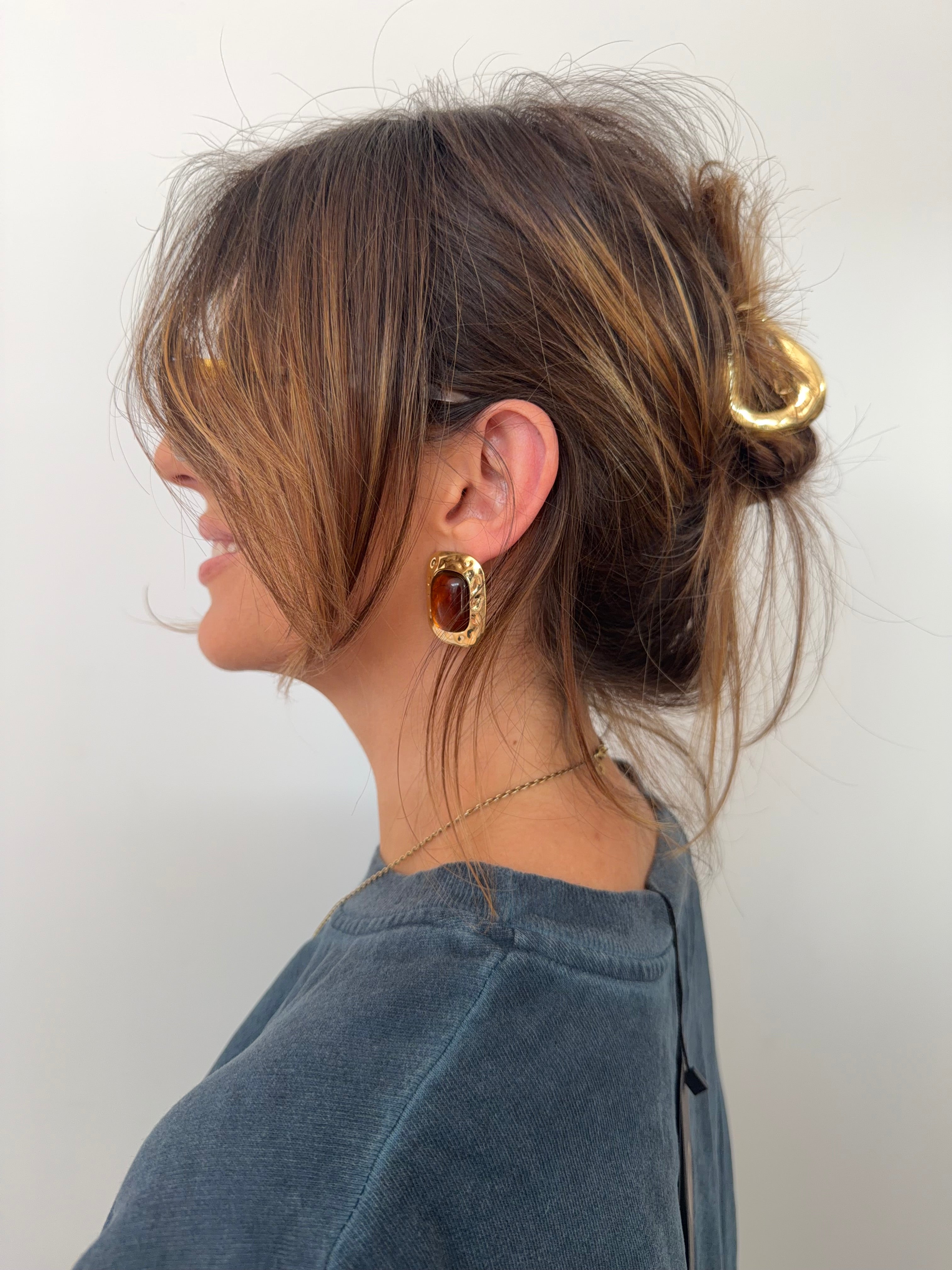 Boucles d'oreilles carrées - ocre