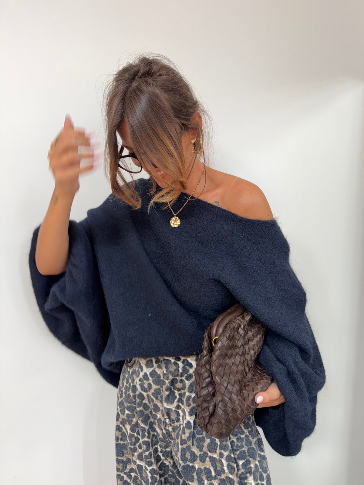 Pull oversize - bleu marine
