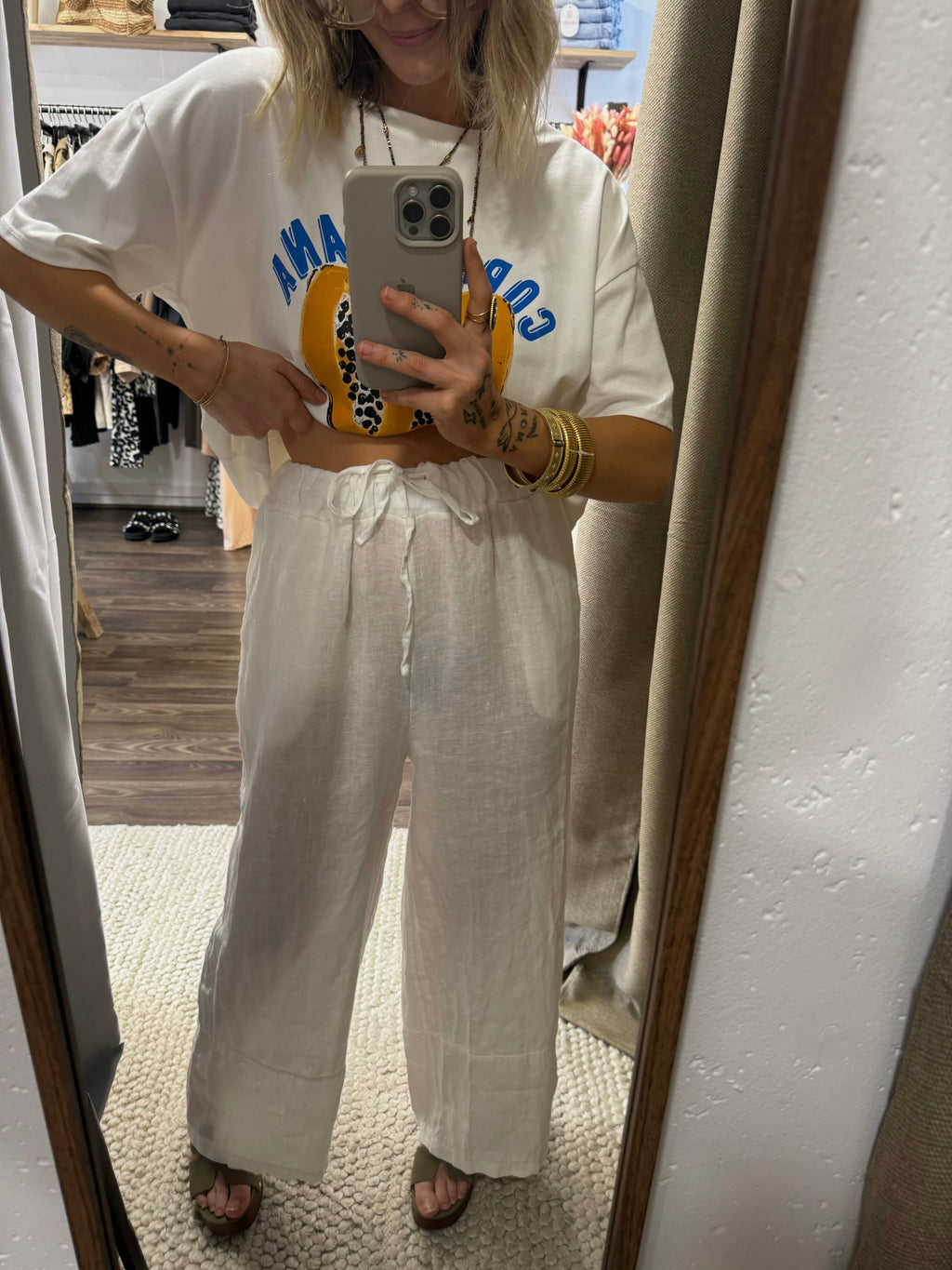 Pantalon en lin - blanc