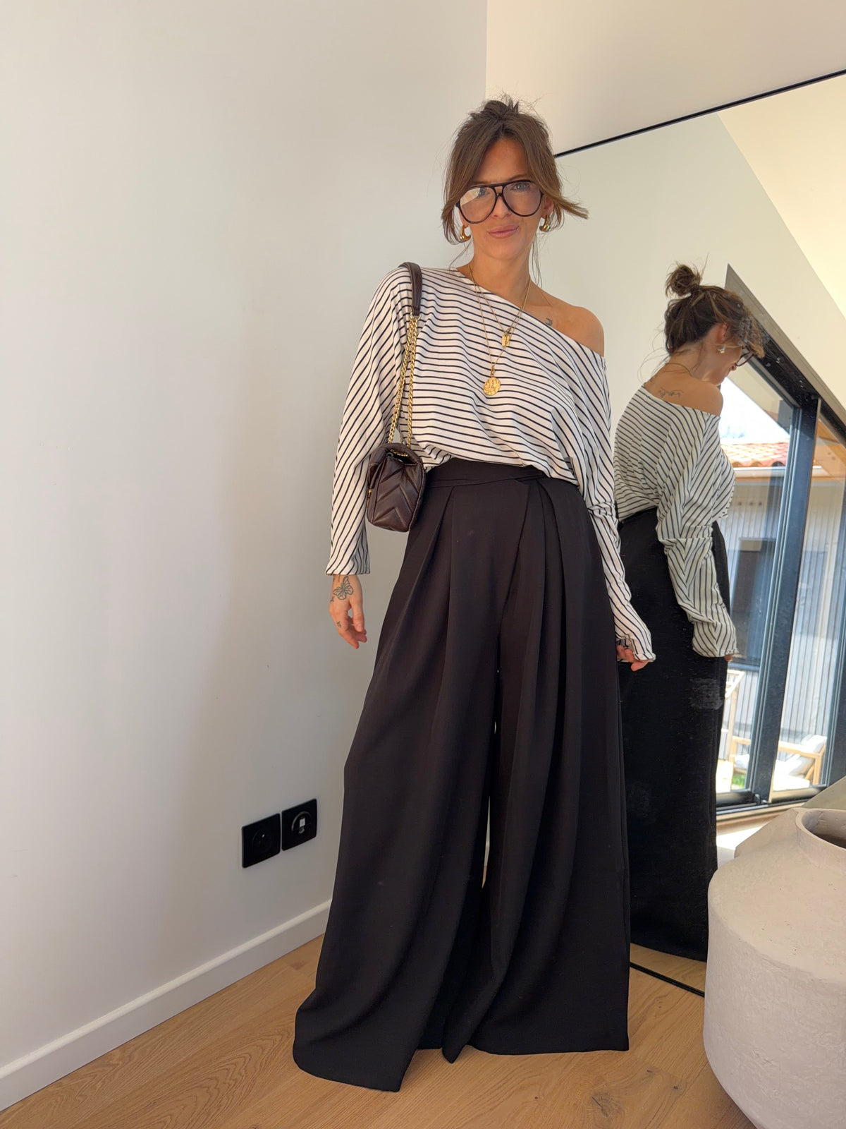 Pantalon portefeuille à scratch - noir