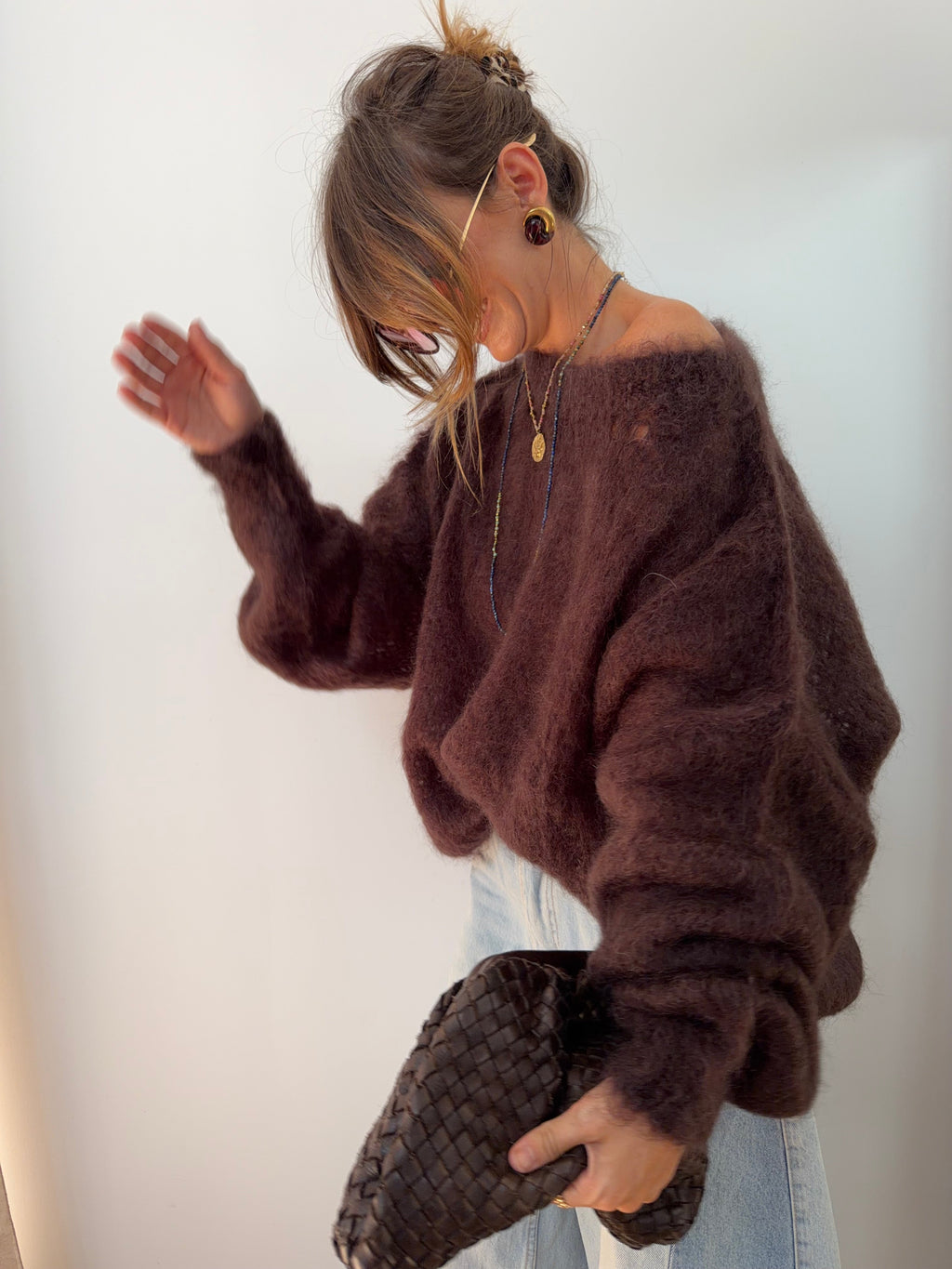 Pull 80% Mohair - chocolat