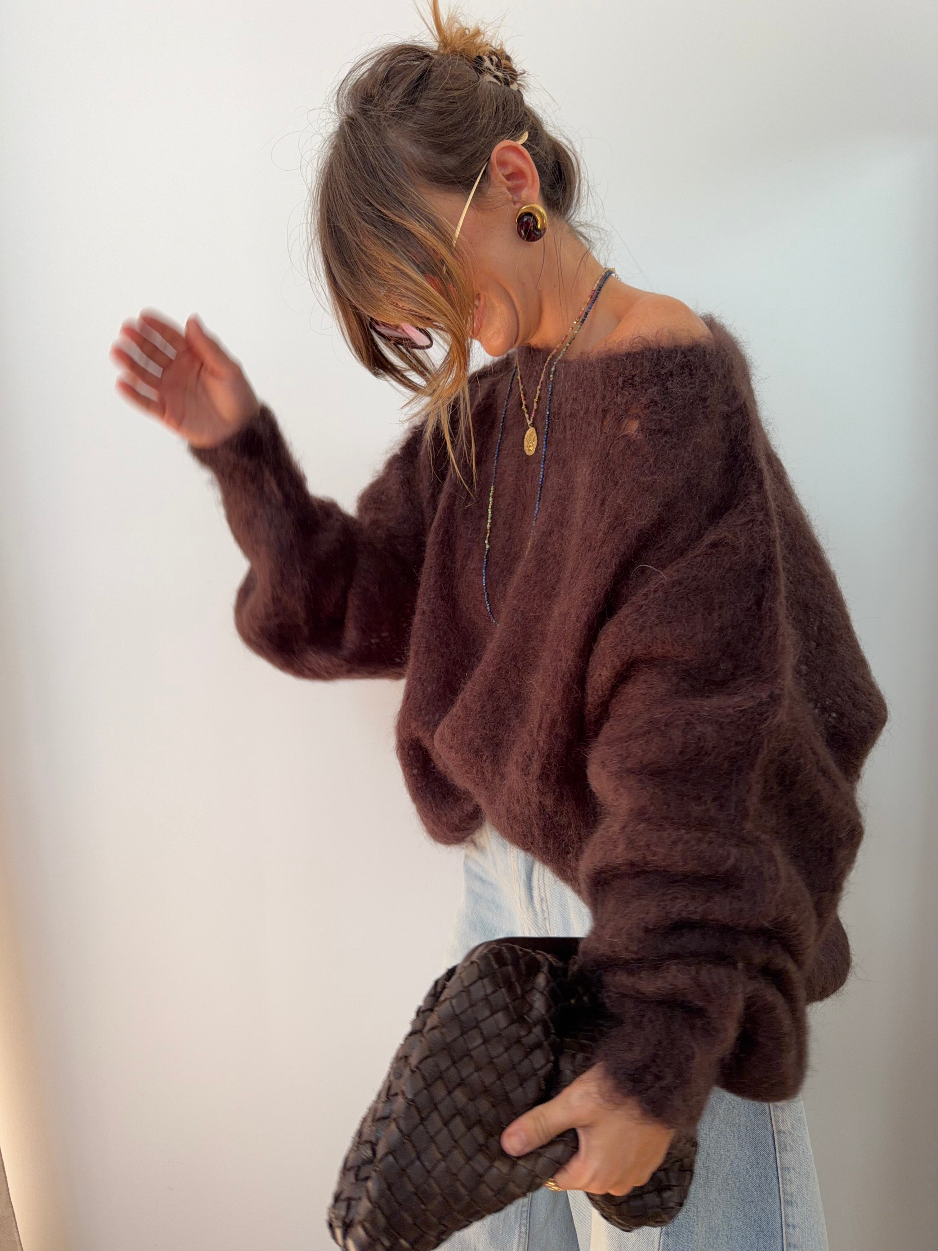 Pull 80% Mohair - chocolat
