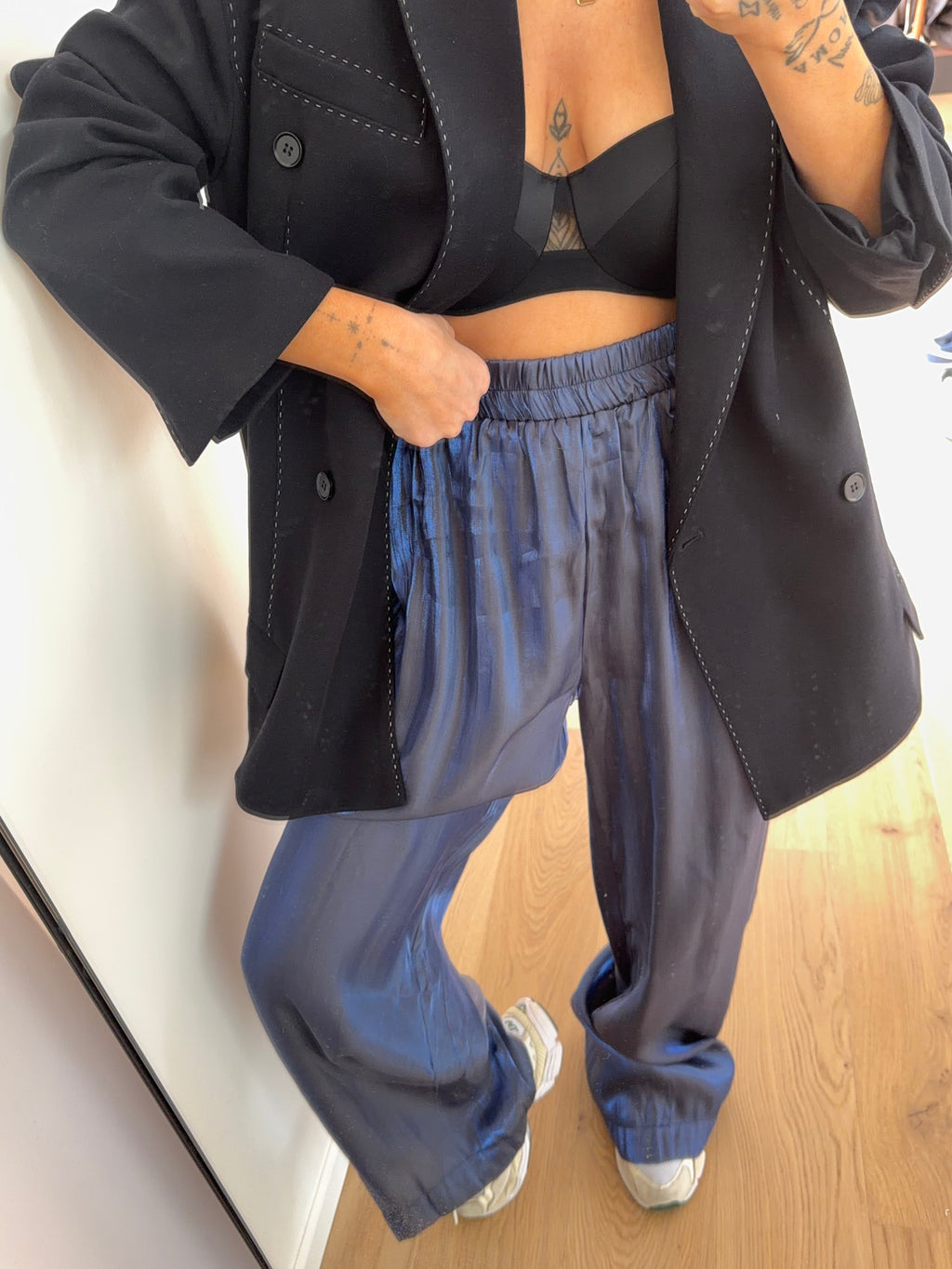 Pantalon satiné - bleu