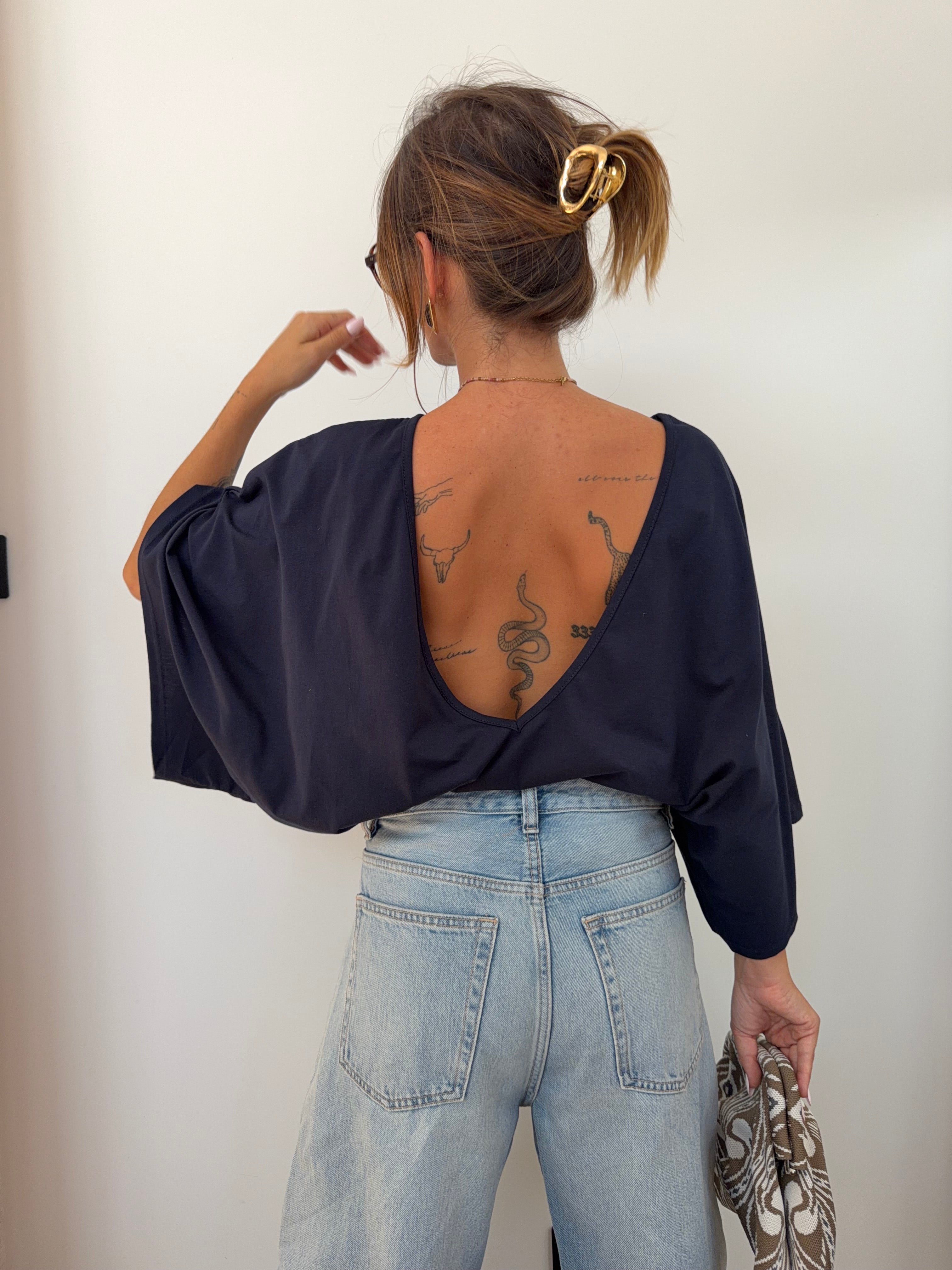 T-shirt Lover's dos nu V - bleu marine