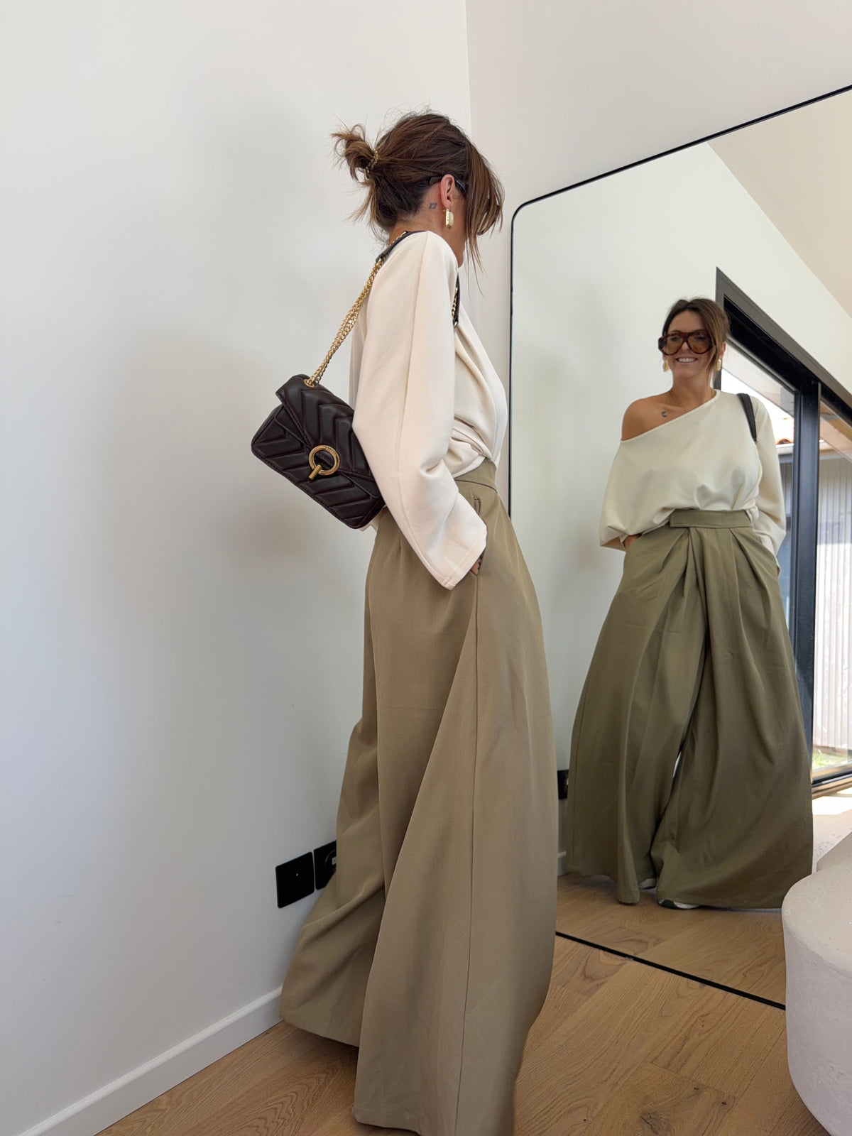 Pantalon à scratch - olive
