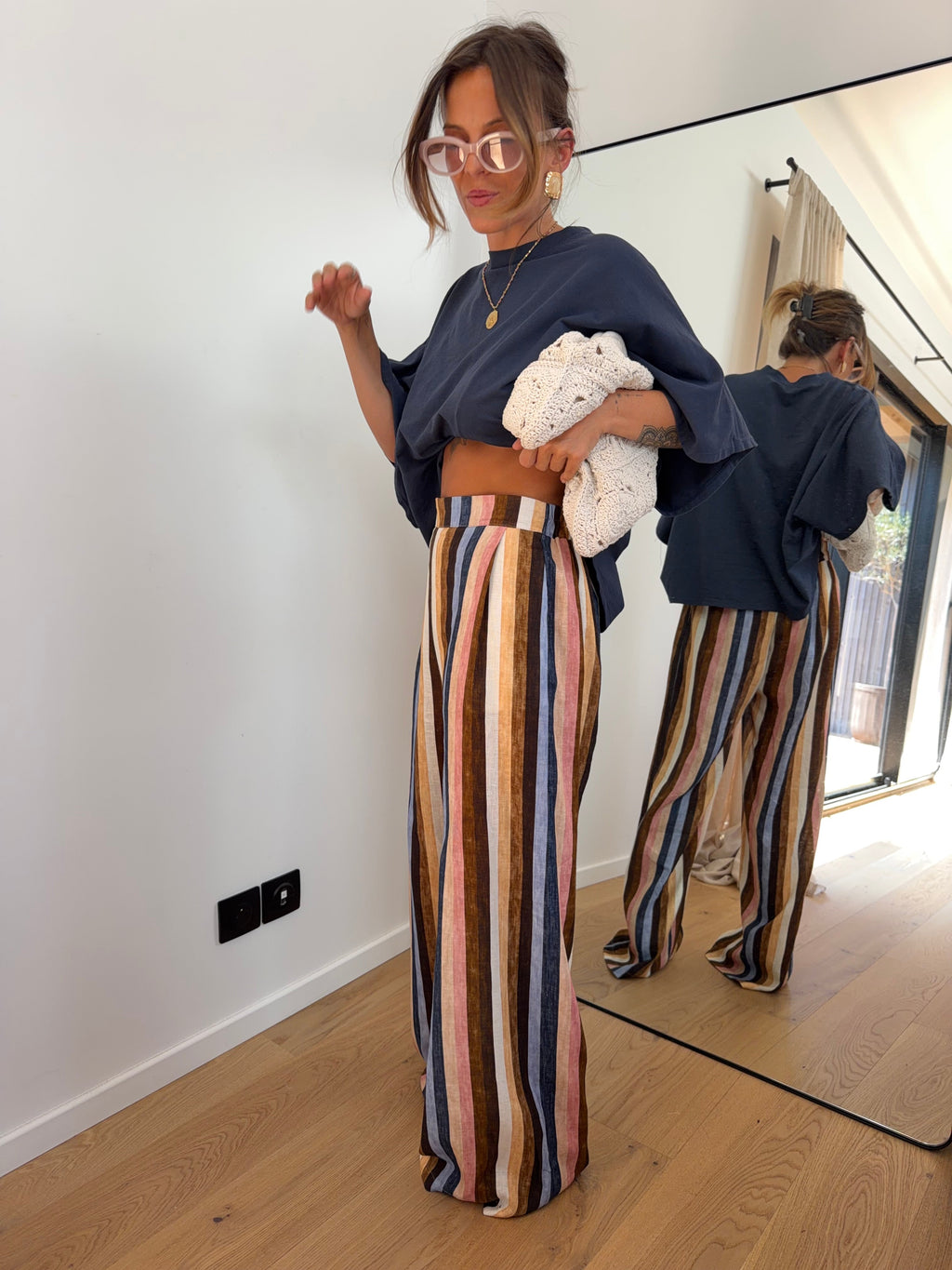 Pantalon à rayures - multicolore