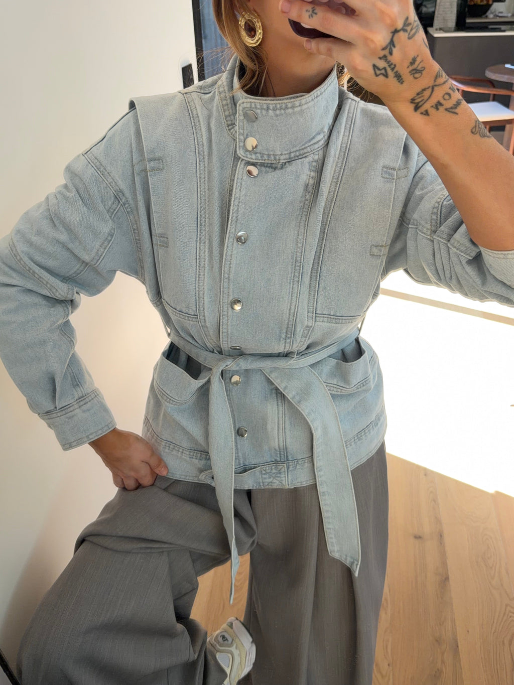 Veste à noeud - bleu clair