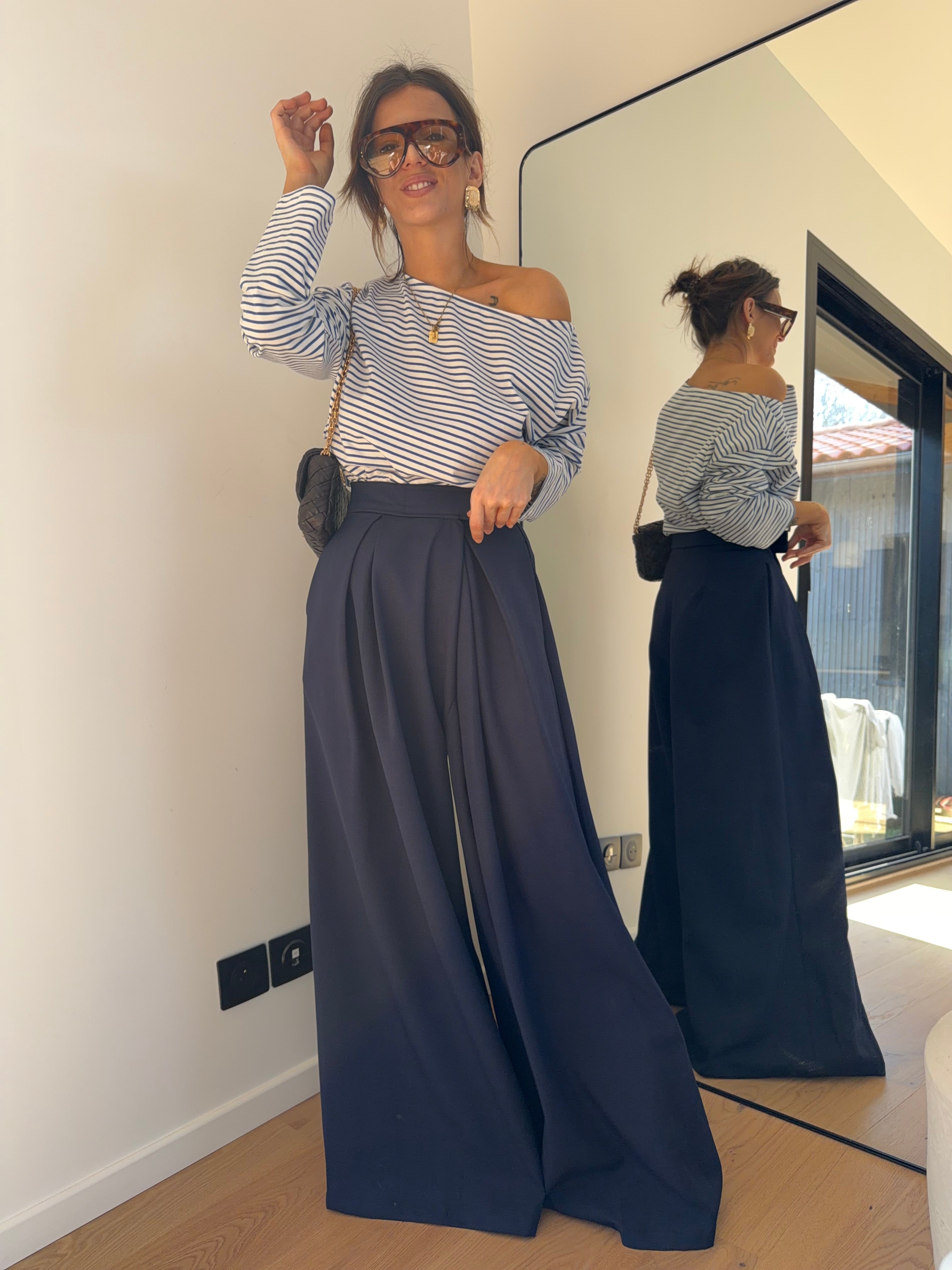 Pantalon à scratch - bleu