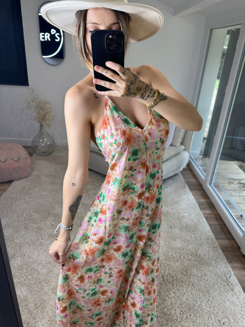 ROBE FLEURI PASTEL - DOS NU